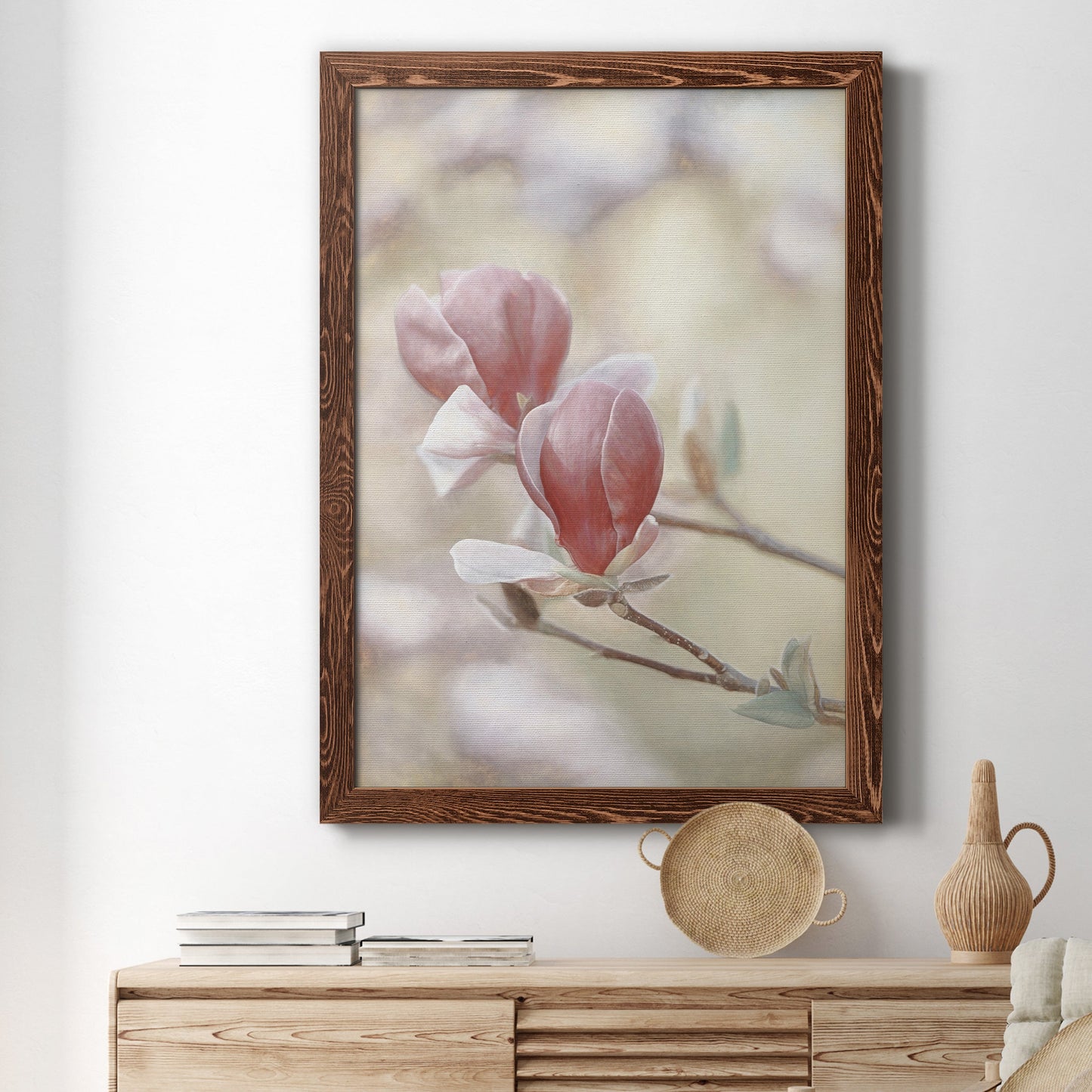 Blooming Hearts - Premium Canvas Framed in Barnwood - Ready to Hang