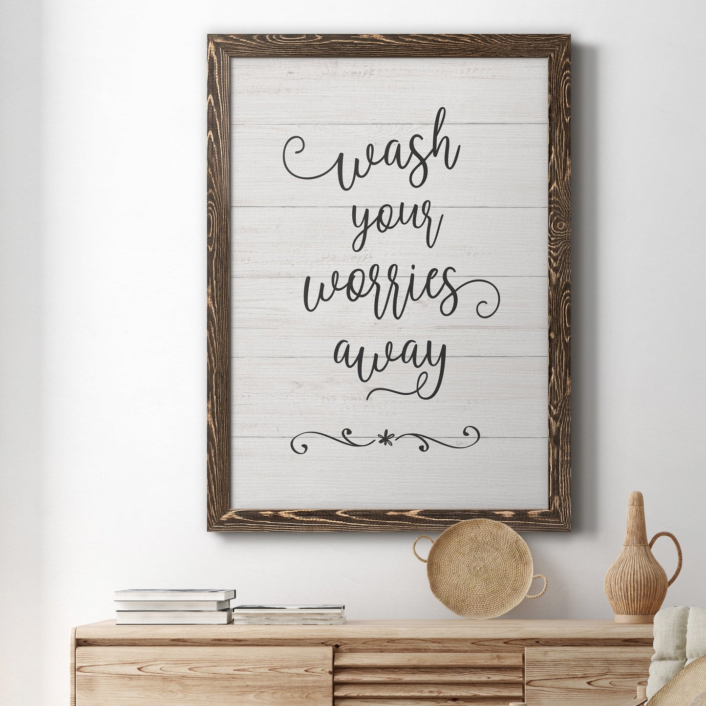 Wash Worries - Premium Canvas Framed in Barnwood - Ready to Hang