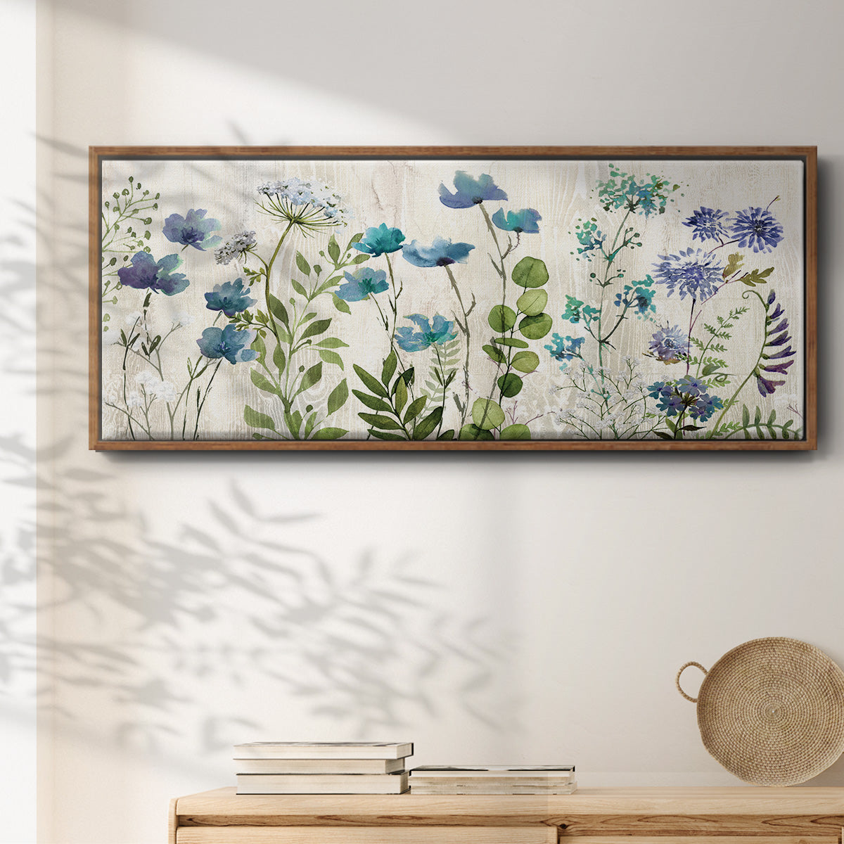 Blue Meadow - Floater Framed Canvas Print