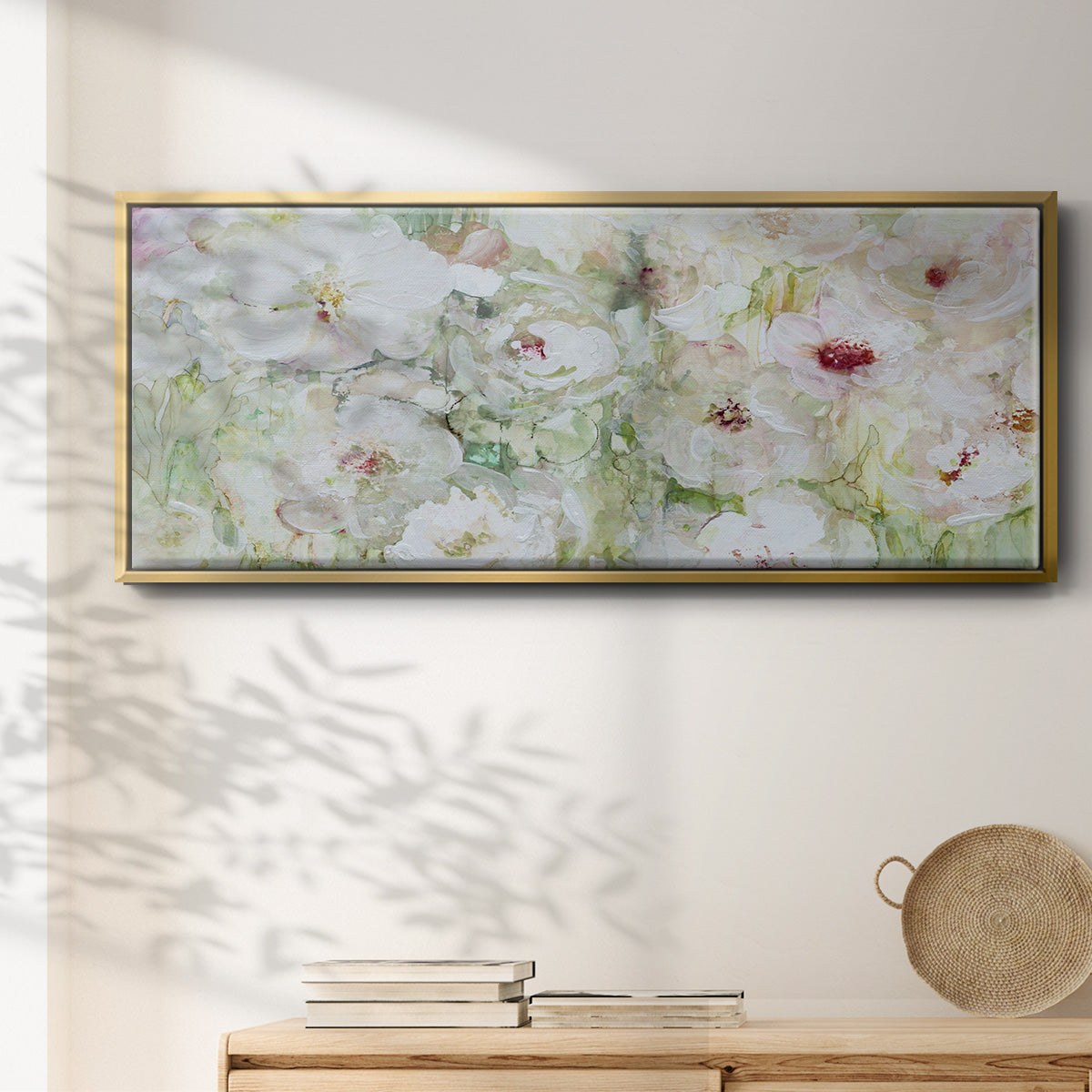 Jardin Blanc - Floater Framed Canvas Print