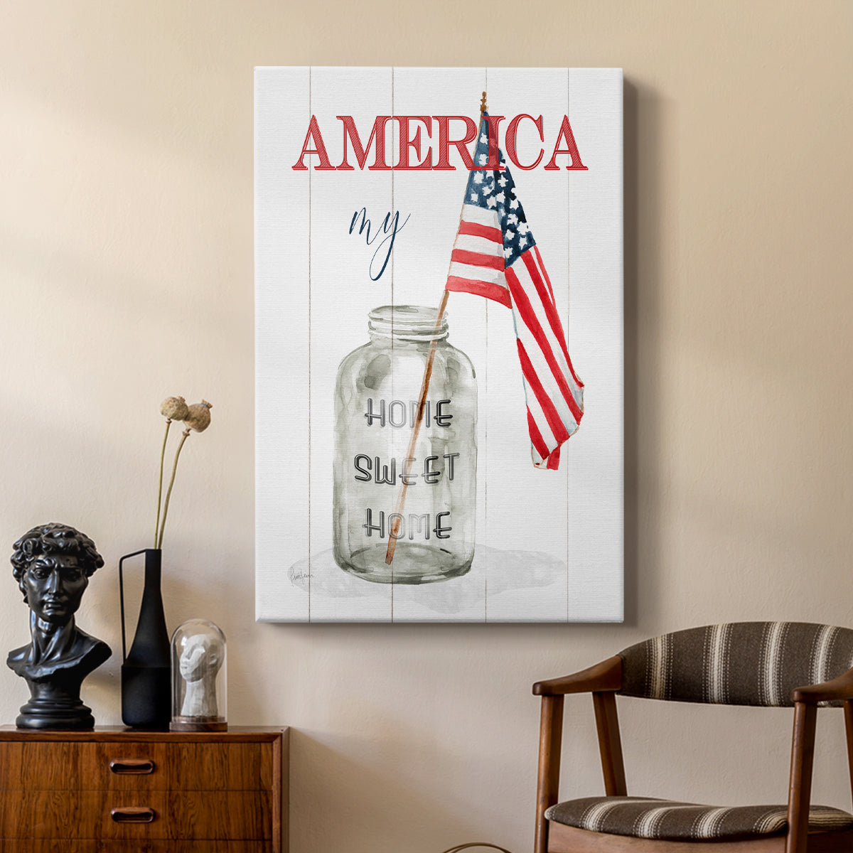 America My Home Sweet Home - Canvas Art Print