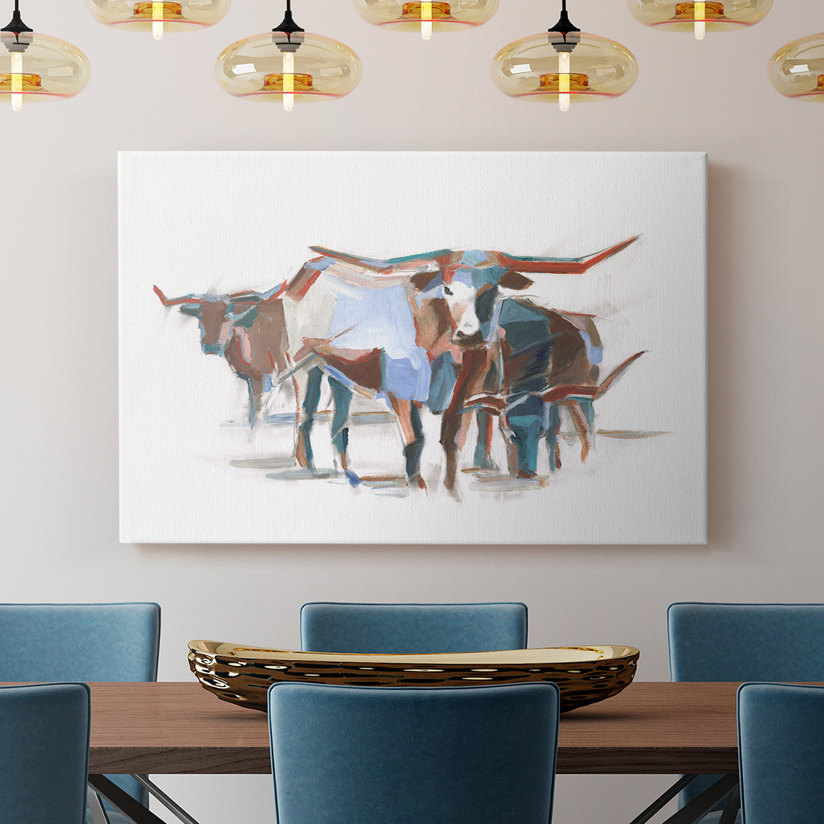 Modern Longhorns II - Canvas Art Print