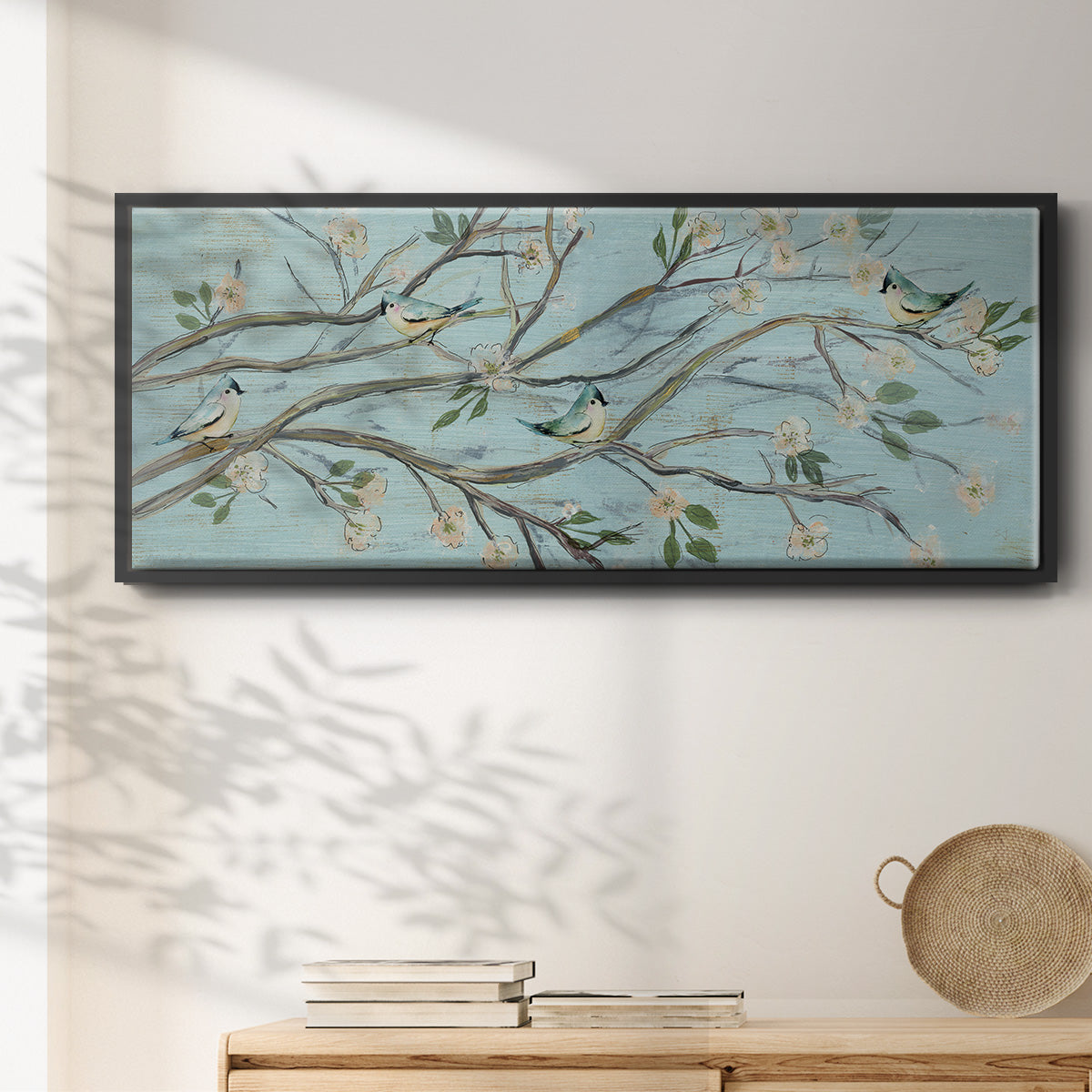 Blue Sky and Blossoms - Floater Framed Canvas Print