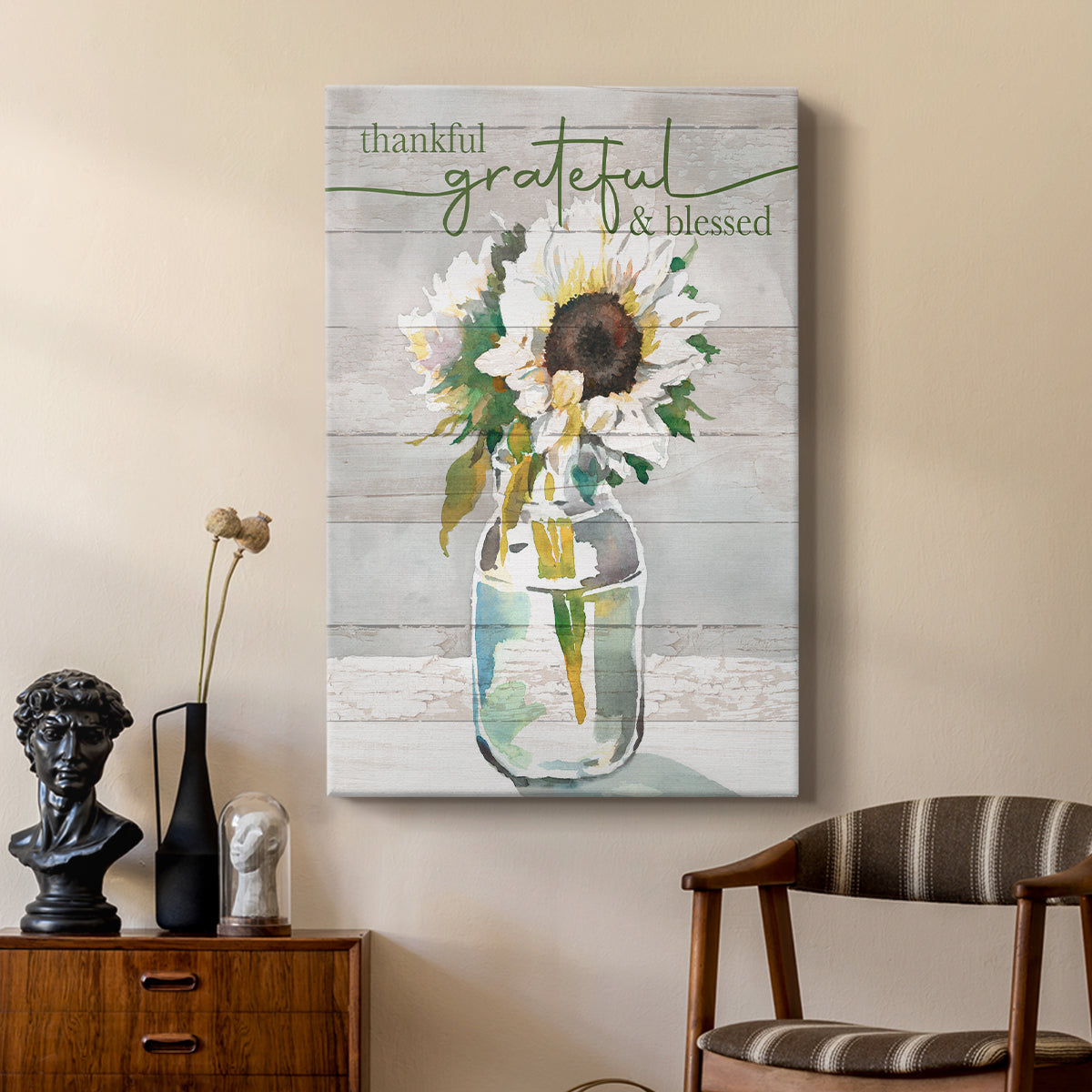 Thankful, Grateful, Blessed - Canvas Art Print
