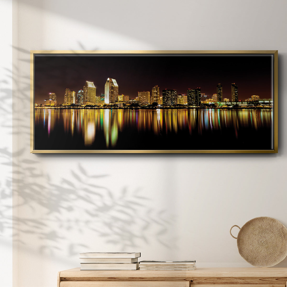 San Diego Skyline - Floater Framed Canvas Print