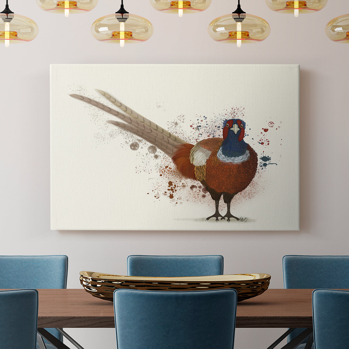 Pheasant Splash 7 - Canvas Art Print