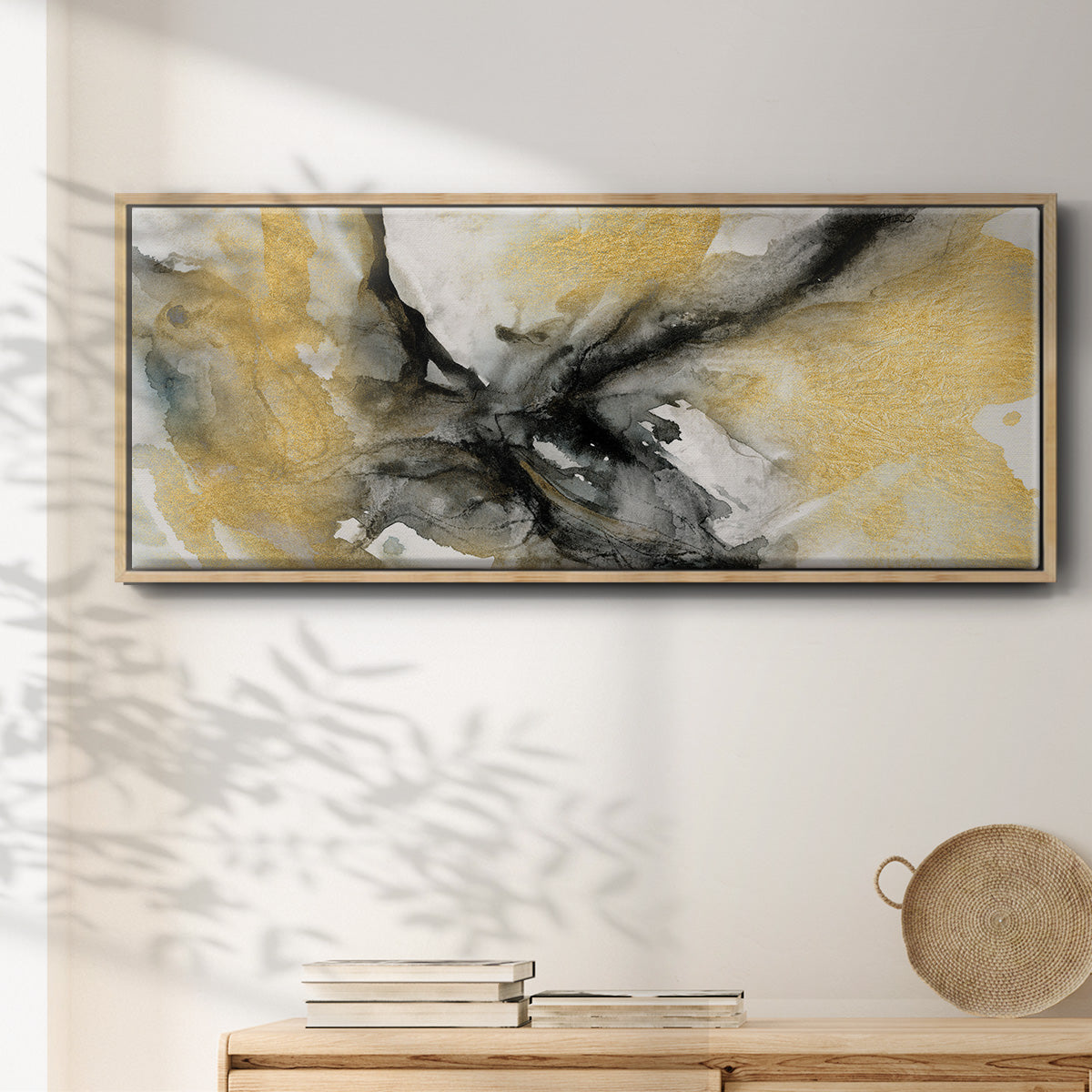 Golden Harmony - Floater Framed Canvas Print