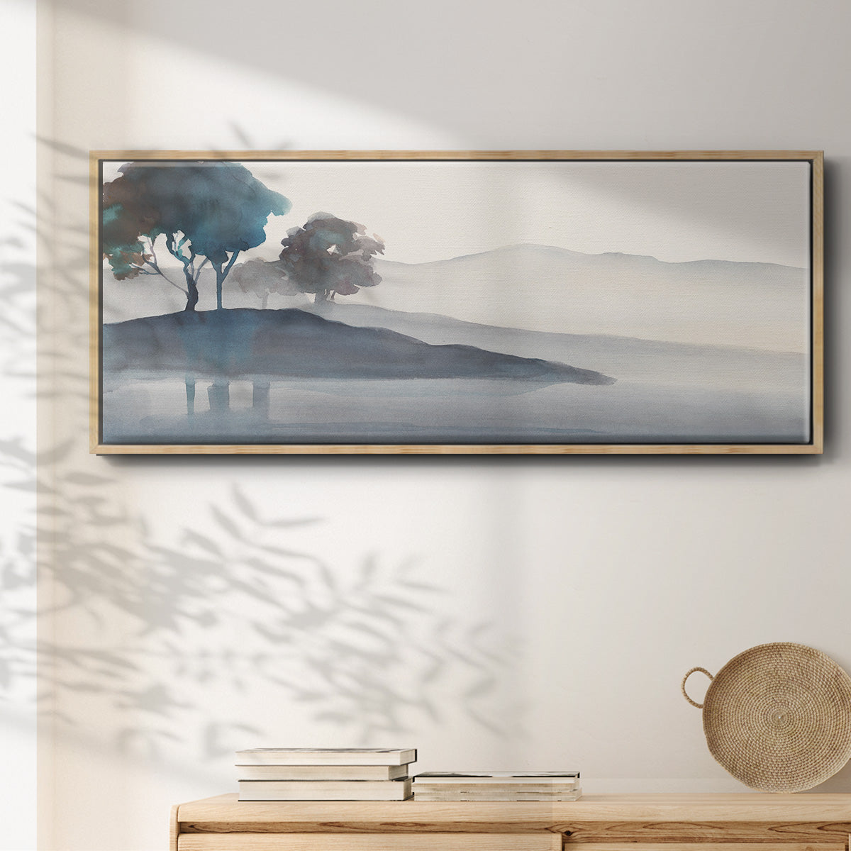 Serene Silhouette I - Floater Framed Canvas Print