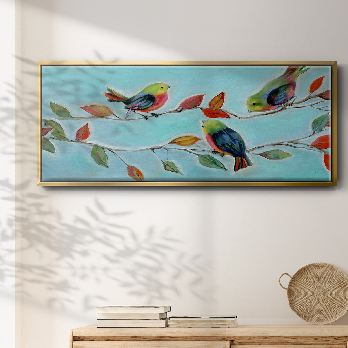 Bitty Birds II - Floater Framed Canvas Print