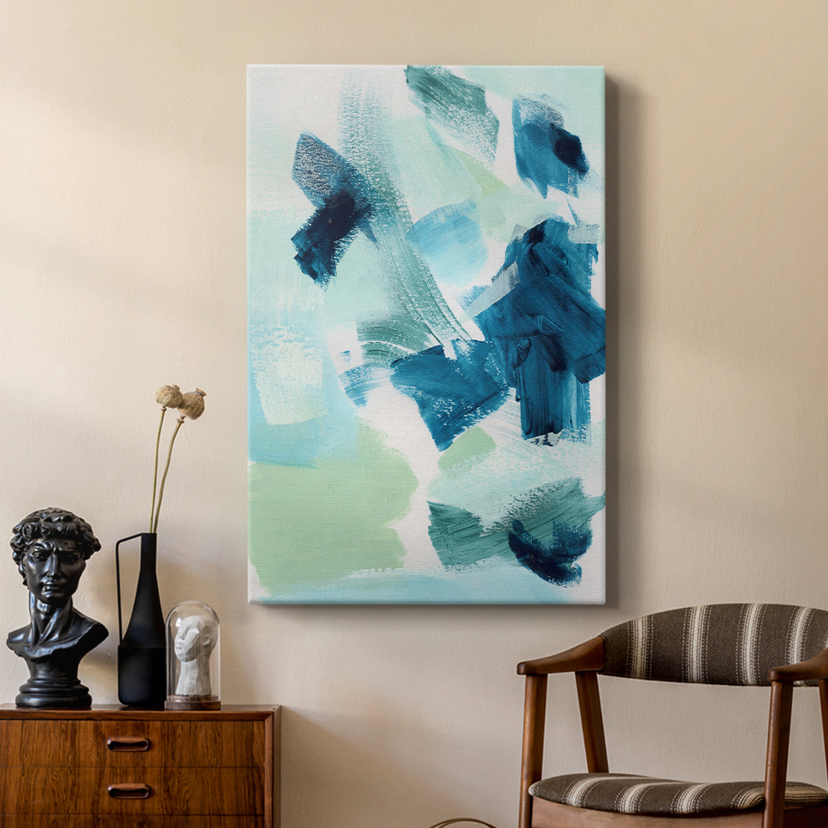 Teal Composition II - Canvas Art Print