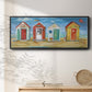 Bright Beach Huts - Floater Framed Canvas Print
