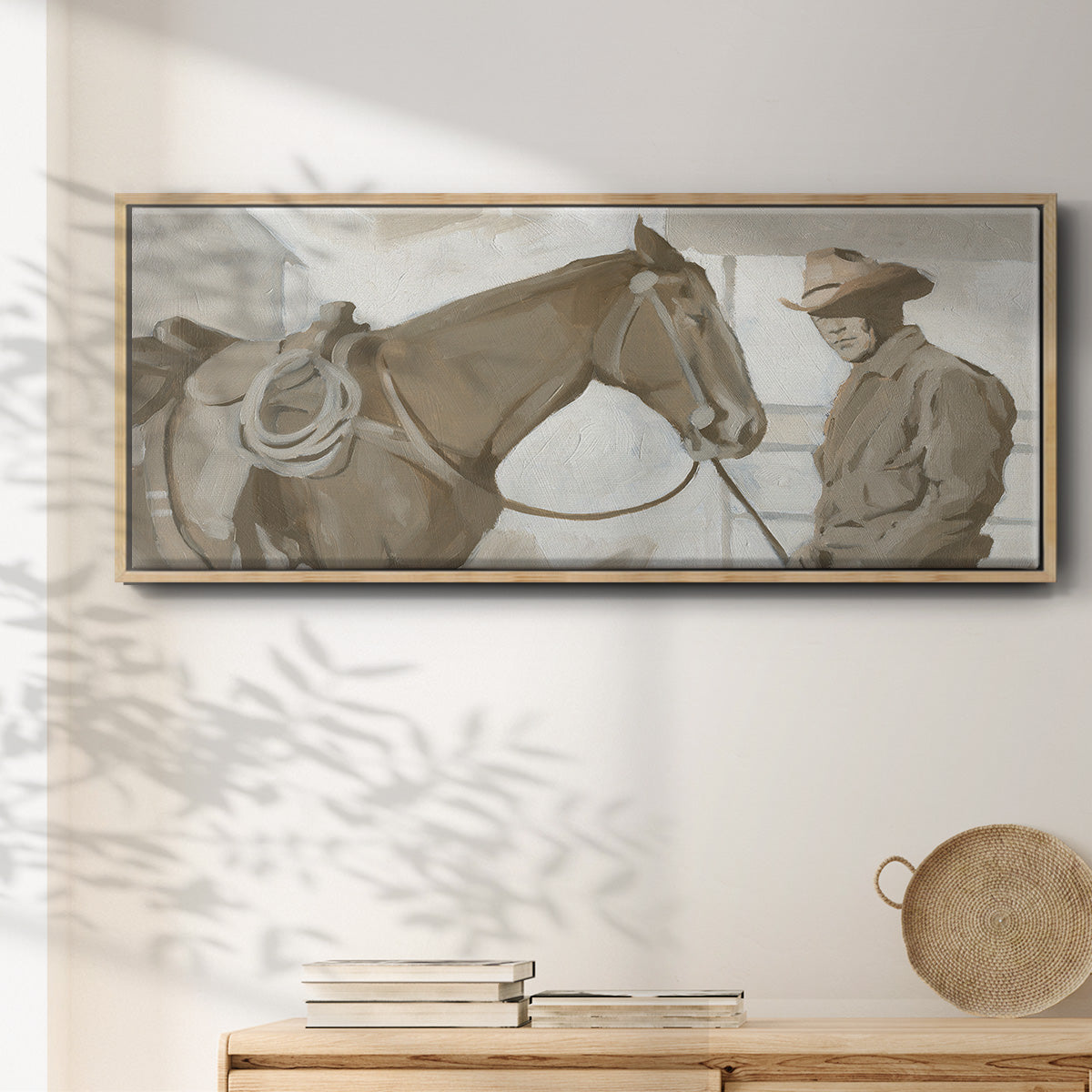 Work Friends I - Floater Framed Canvas Print