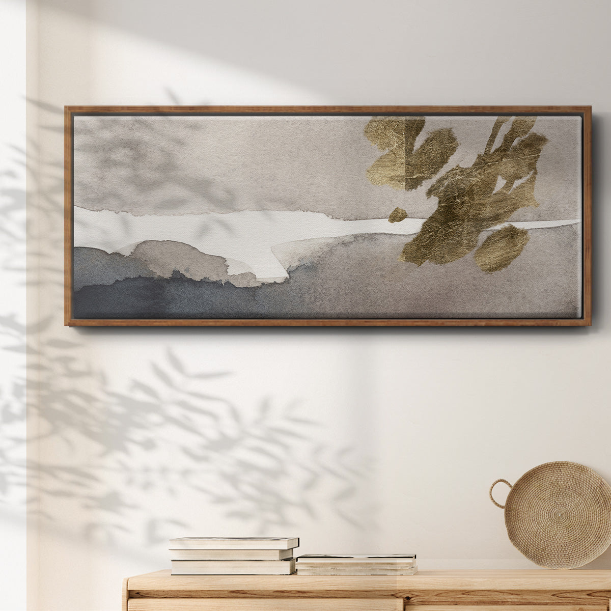 Watercolor with Gold II - Floater Framed Canvas Print