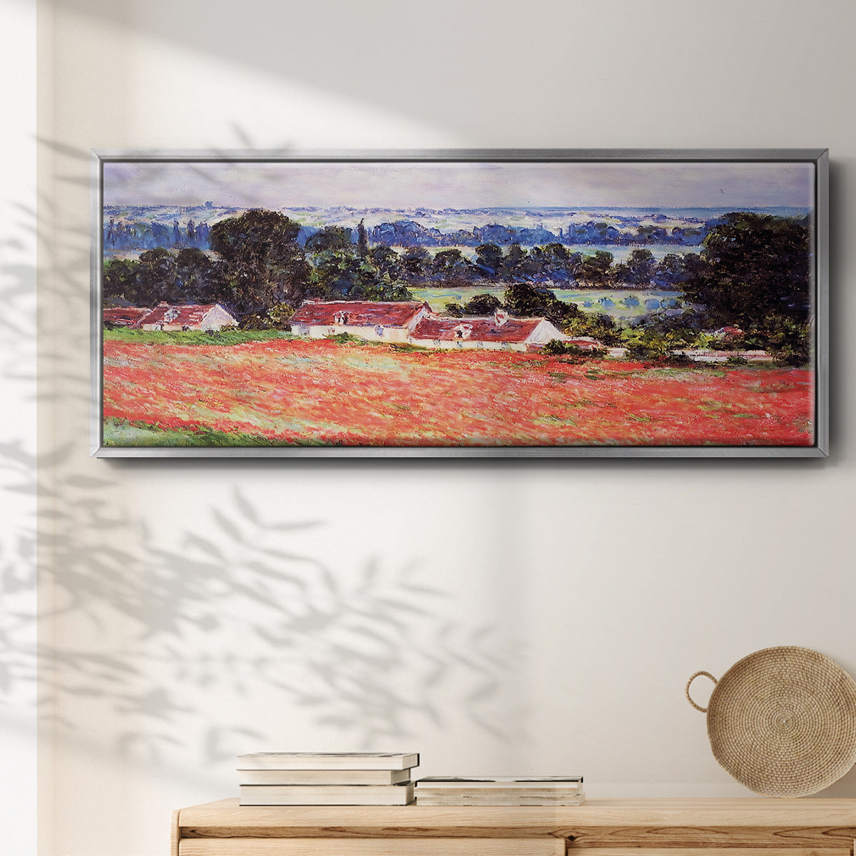 Poppy Field at Giverny, 1885 - Floater Framed Canvas Print