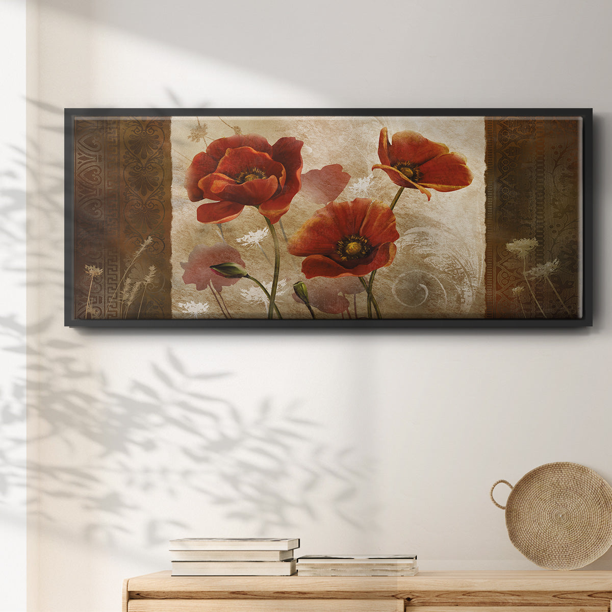 Poppy Morning - Floater Framed Canvas Print