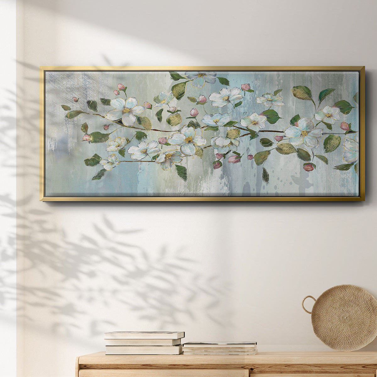 Painterly Blossoms - Floater Framed Canvas Print