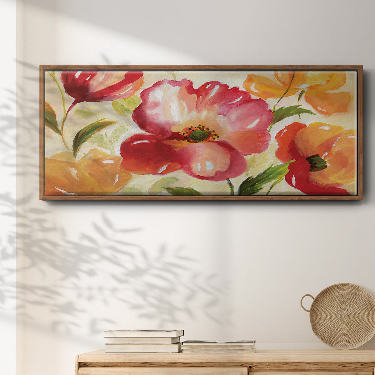 Jardin Rouge - Floater Framed Canvas Print