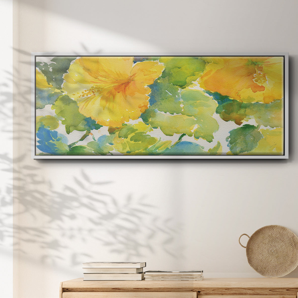 Citrus Hibiscus - Floater Framed Canvas Print