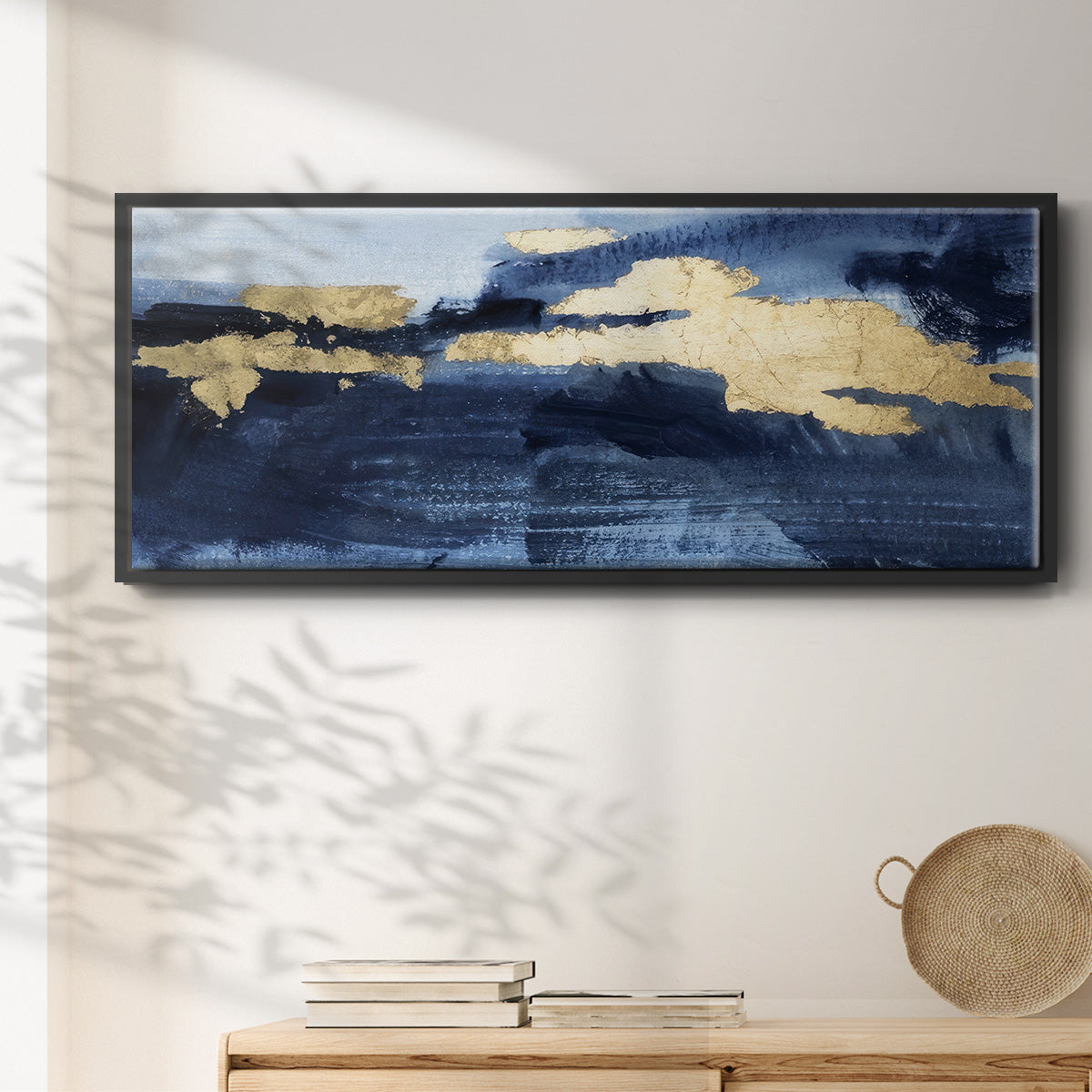 Gilded Indigo Sea II - Floater Framed Canvas Print