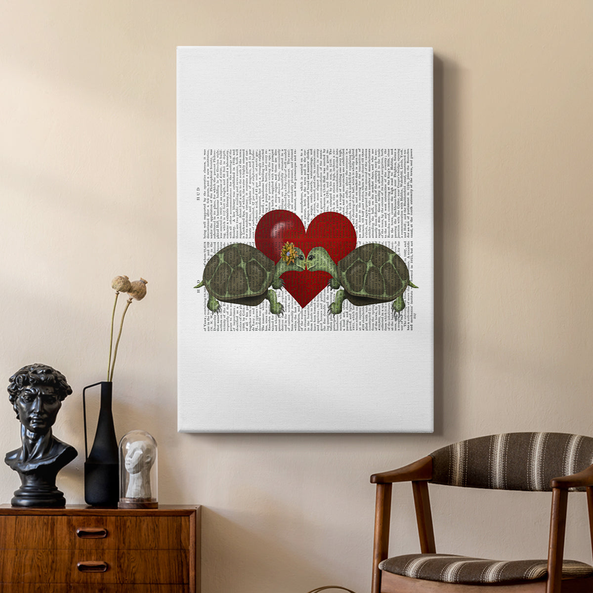 Turtle Kiss - Canvas Art Print