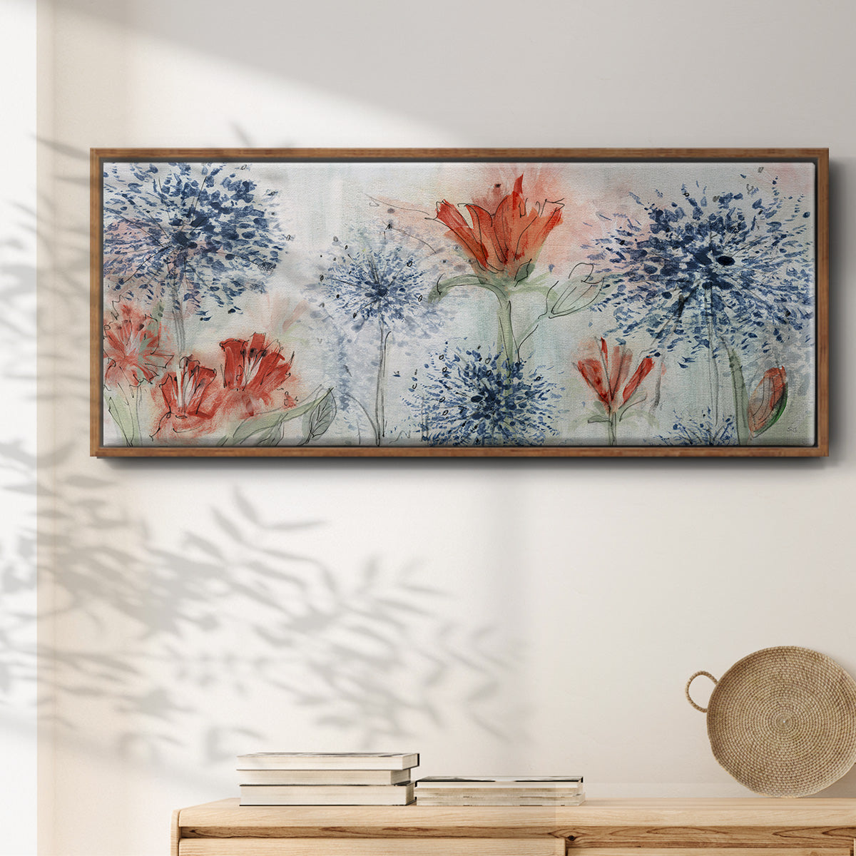 Tiger Lily Field - Floater Framed Canvas Print