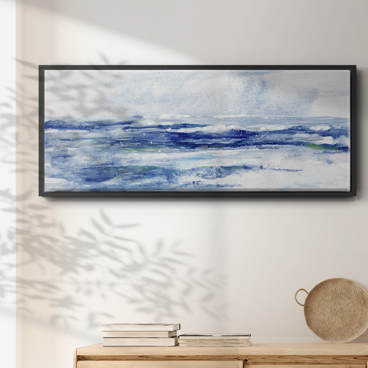 Soft Ocean Waters II - Floater Framed Canvas Print