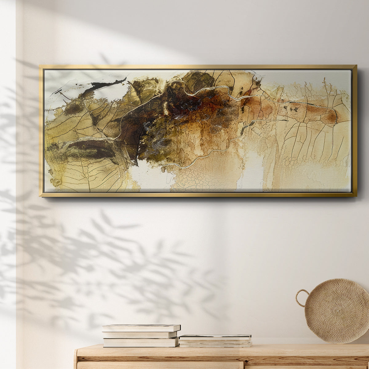 Dance of Gold I - Floater Framed Canvas Print