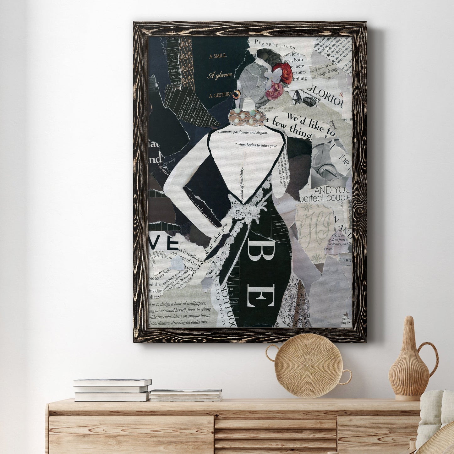 Fashion Mosaic II - Barnwood Framed Canvas Print