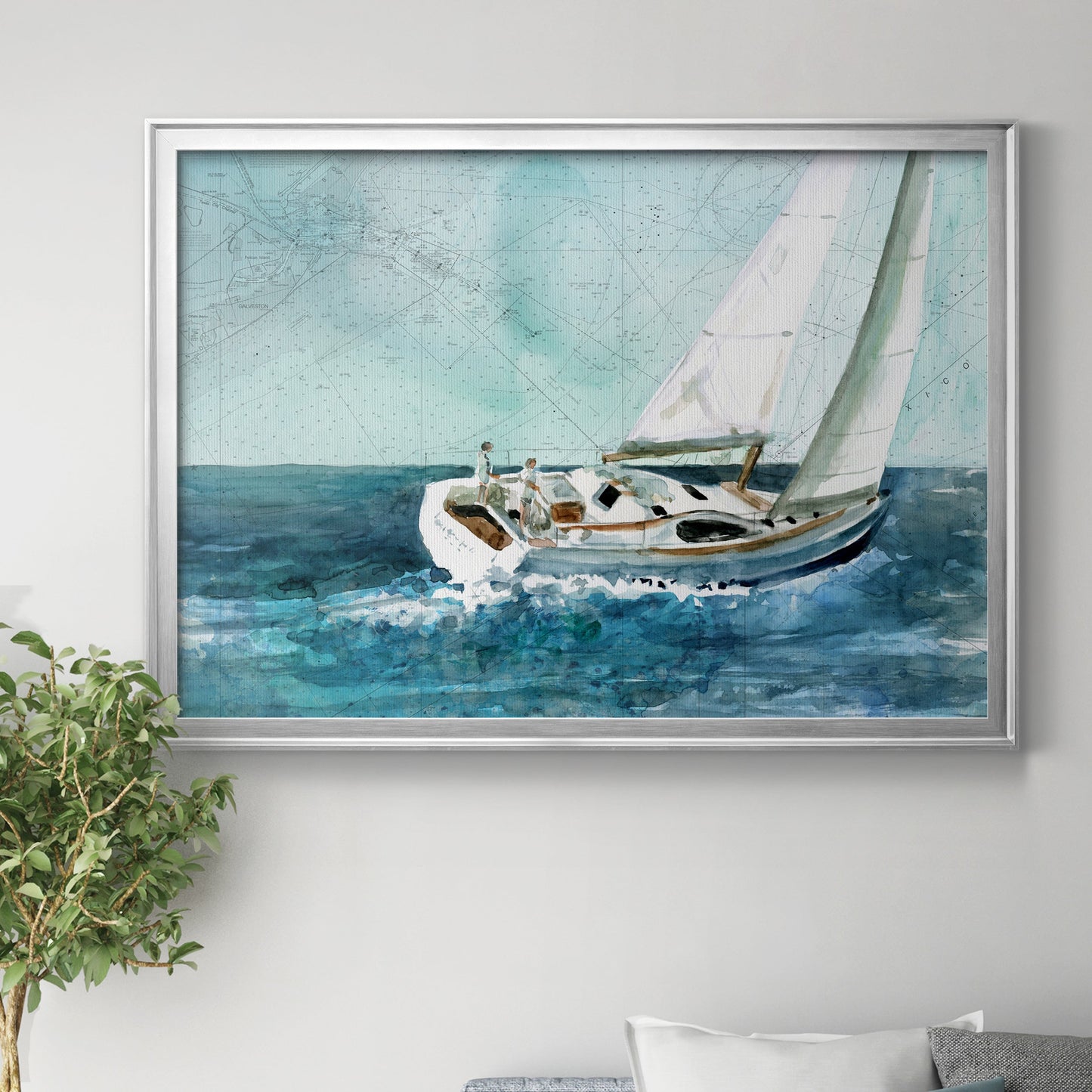 Coastal Sail Premium Classic Framed Canvas - Ready to Hang