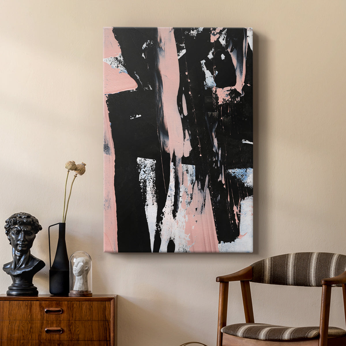 Black & Blush I - Canvas Art Print