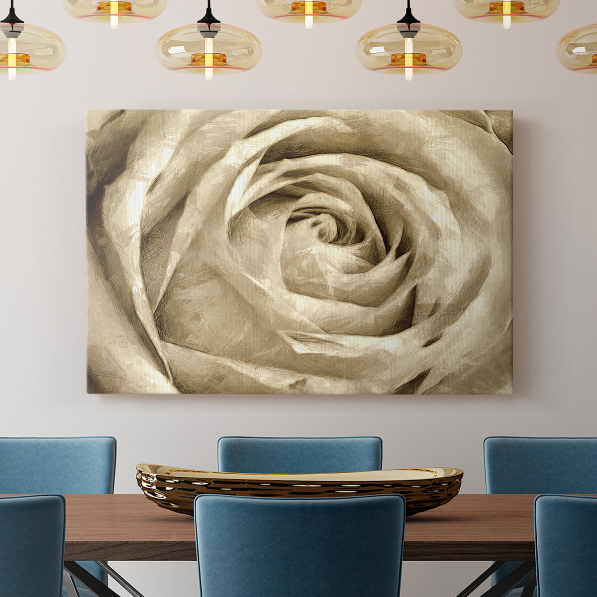 Neutral Wall Flower IV - Canvas Art Print