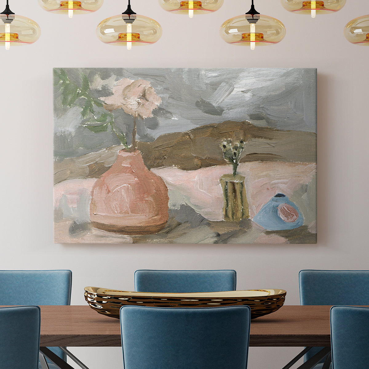 Vase of Pink Flowers I - Canvas Art Print