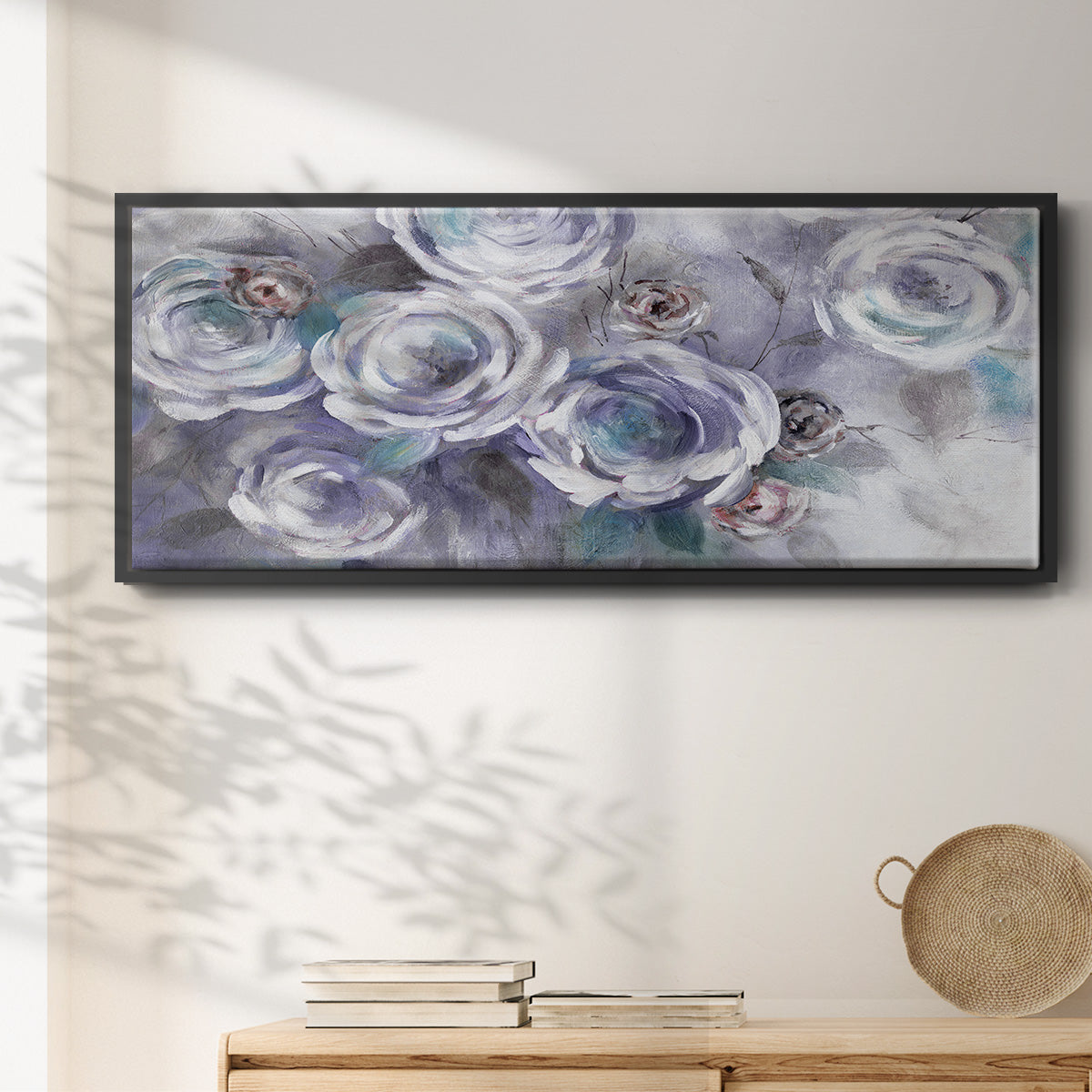 Iced Flowers - Floater Framed Canvas Print