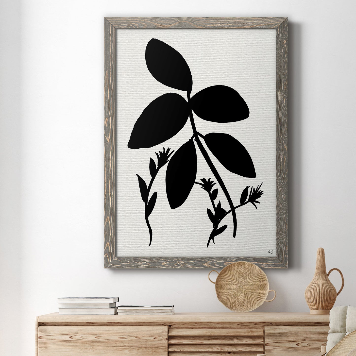 Silhouette Garden II - Premium Canvas Framed in Barnwood - Ready to Hang