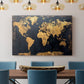 Gold and Navy Map V - Canvas Art Print