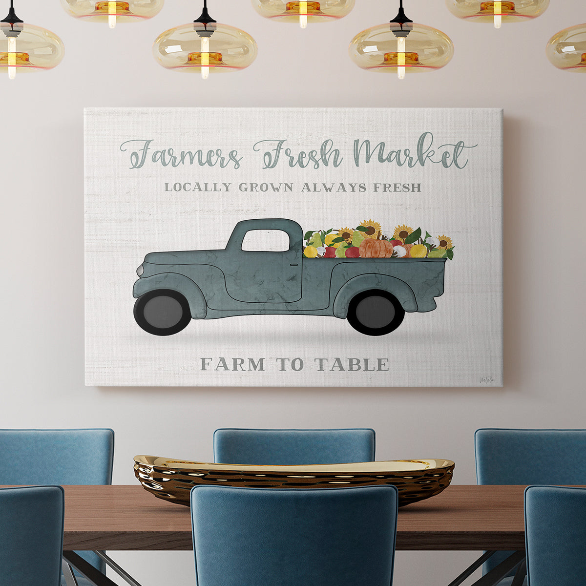 Fresh Sunflowers Truck - Canvas Art Print