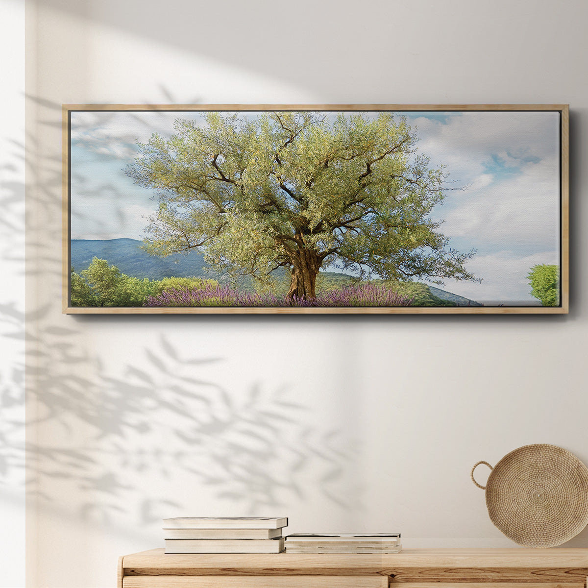 Olive Tree and Lavender - Floater Framed Canvas Print