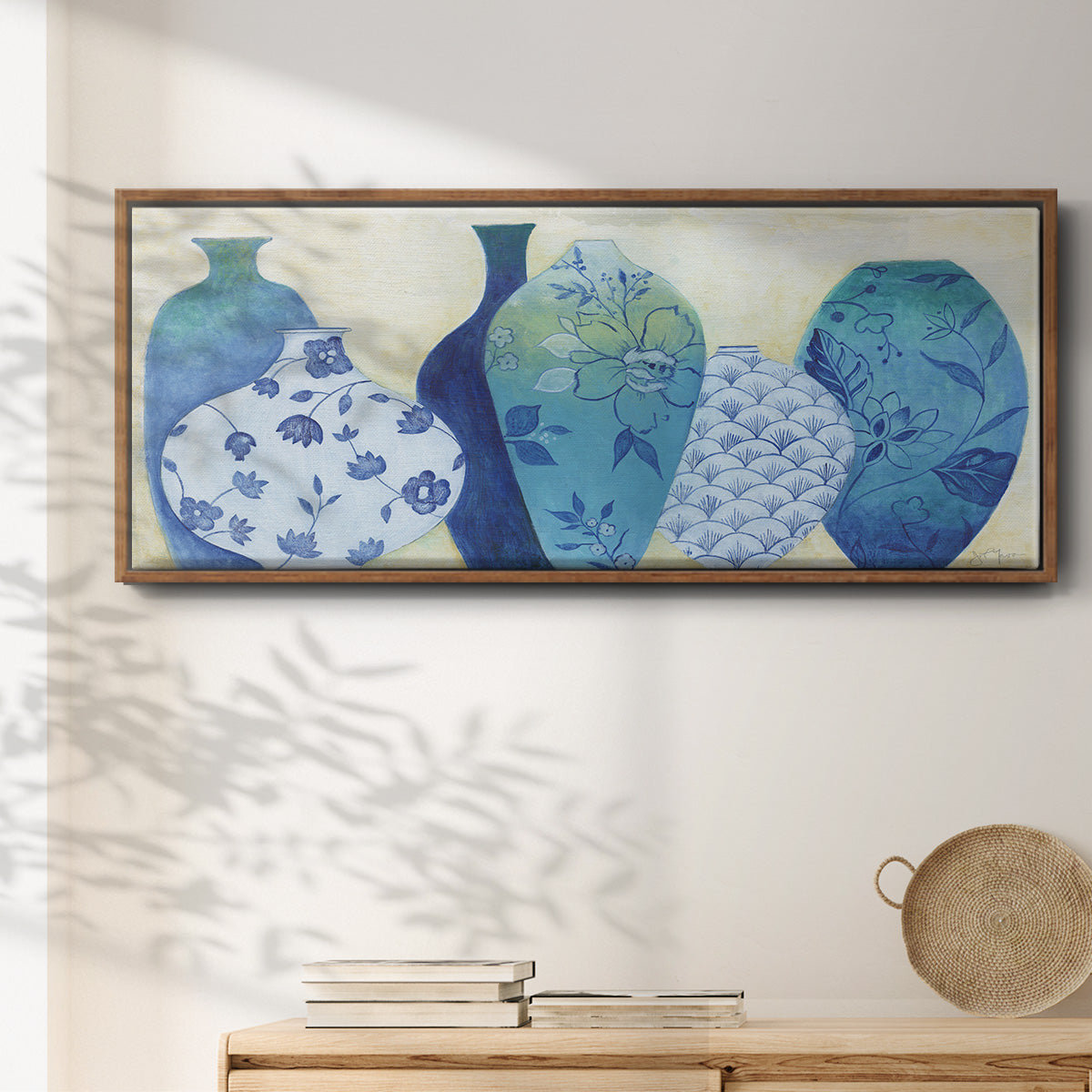 Chinoiserie Home - Floater Framed Canvas Print