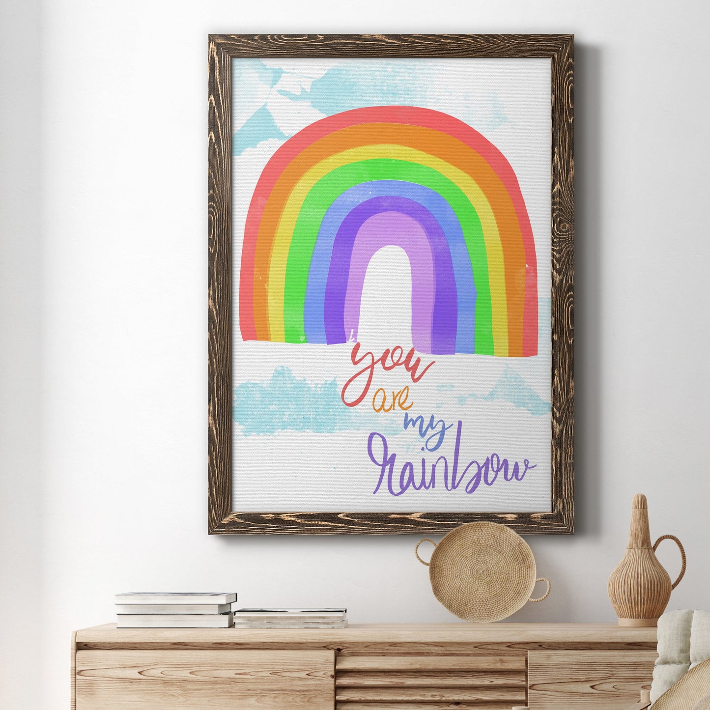 You Are My Rainbow - Premium Canvas Framed in Barnwood - Ready to Hang