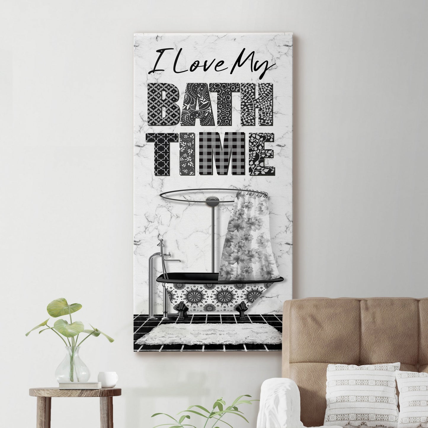 I Love My Bath Time - Premium Gallery Wrapped Canvas - Ready to Hang