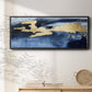 Gilded Indigo Sea I  - Floater Framed Canvas Print