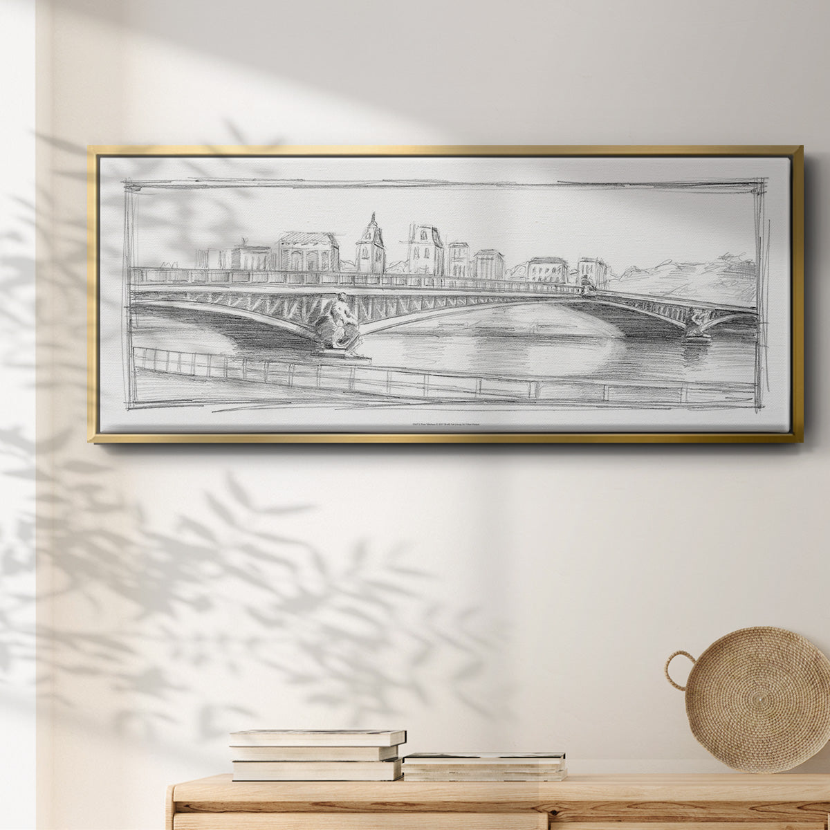 Pont Mirabeau - Floater Framed Canvas Print