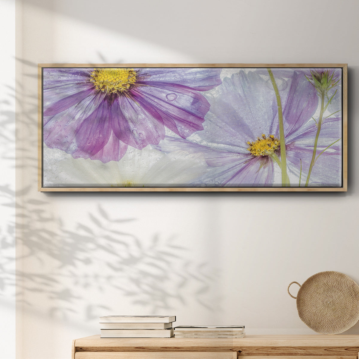 Frozen Floral II - Floater Framed Canvas Print