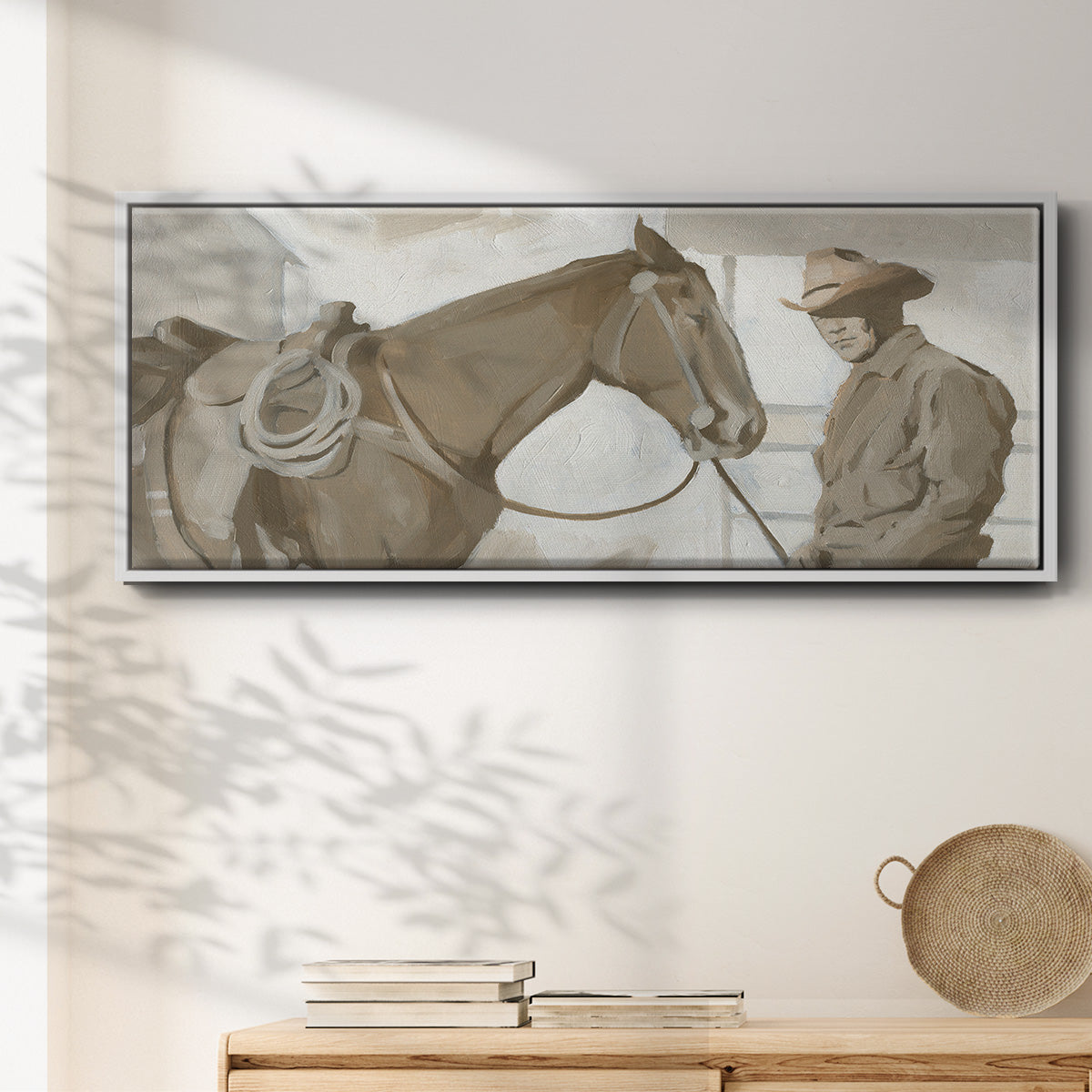 Work Friends I - Floater Framed Canvas Print