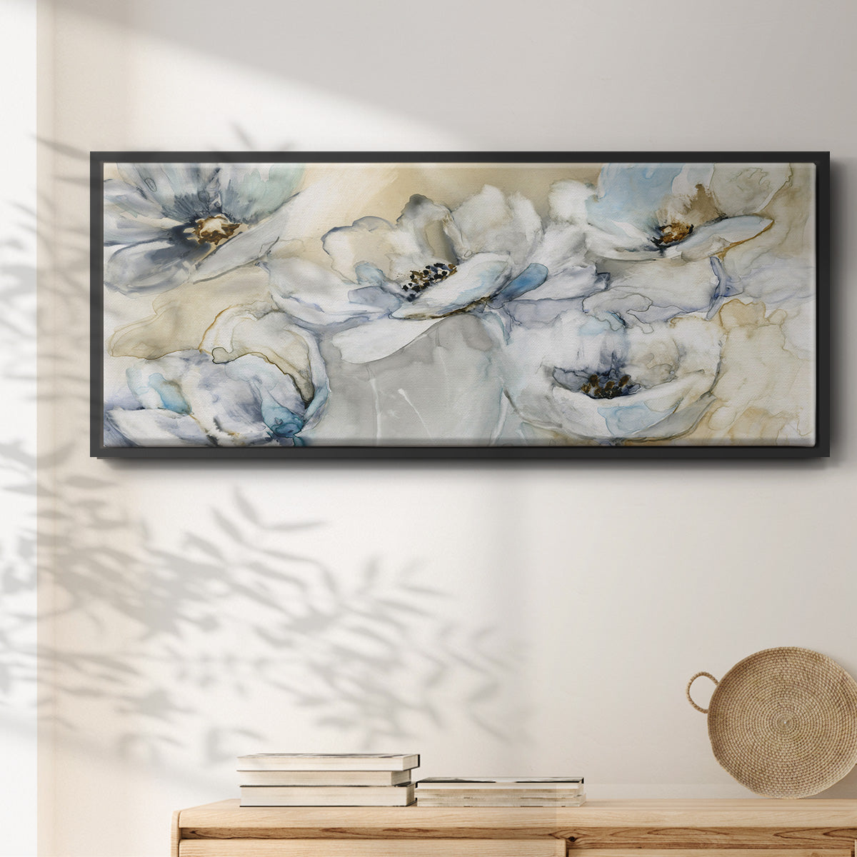 Soft Blooms - Floater Framed Canvas Print