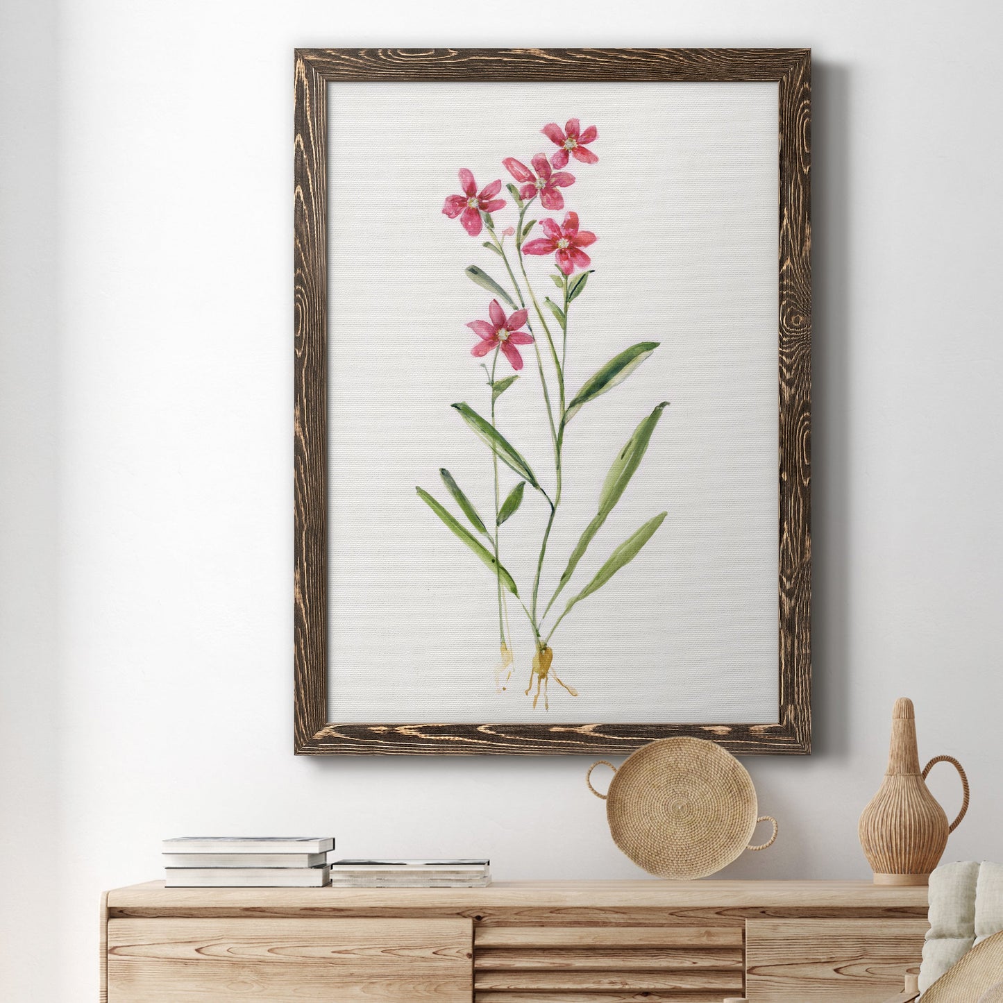 Delicate Pink II - Premium Canvas Framed in Barnwood - Ready to Hang