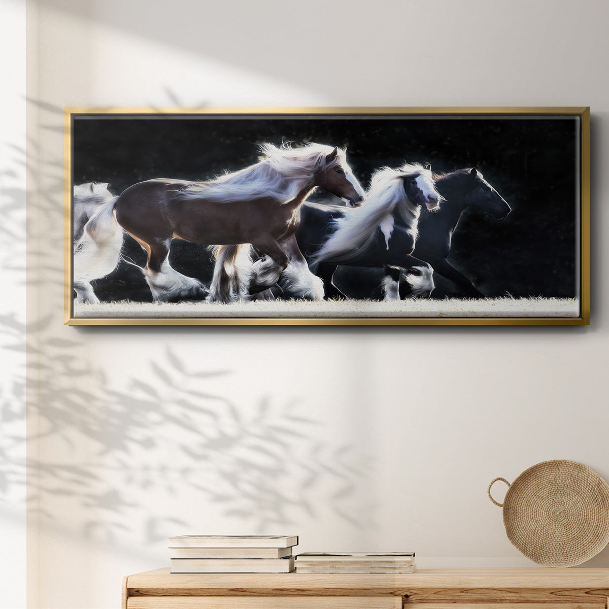 Horse Motion X - Floater Framed Canvas Print