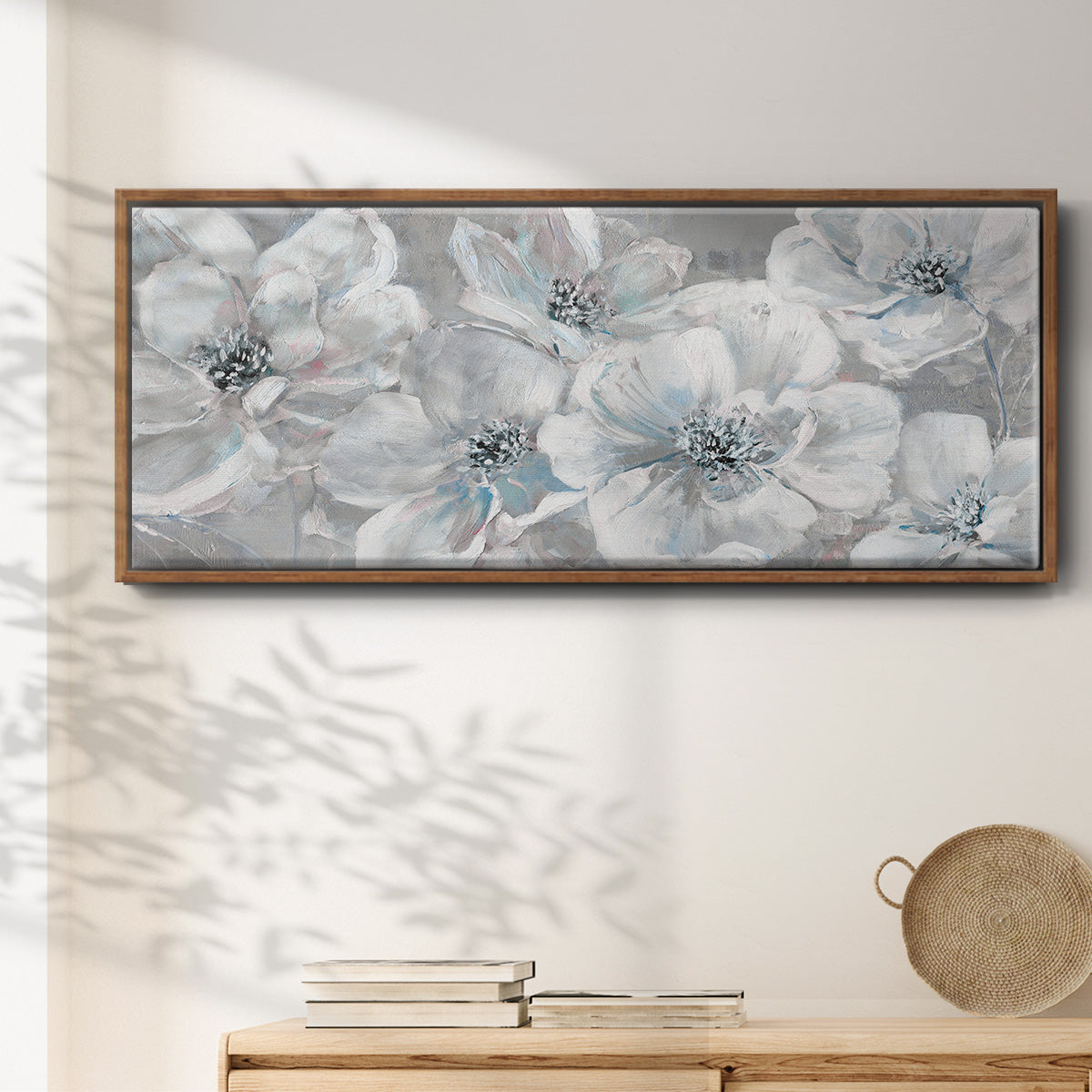 Soft Teal Summer - Floater Framed Canvas Print
