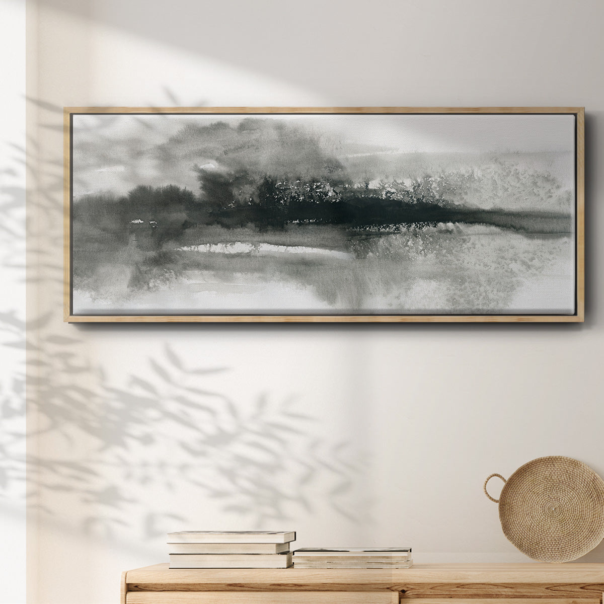 Dramatic Setting - Floater Framed Canvas Print