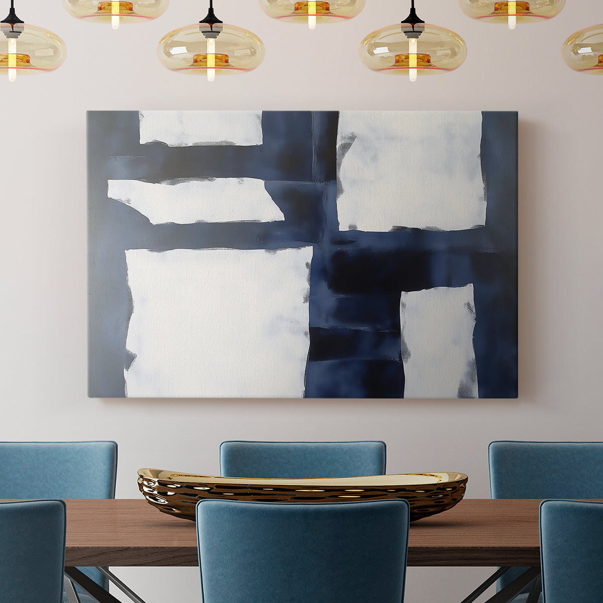 Blue and White Abstract XCIV - Canvas Art Print